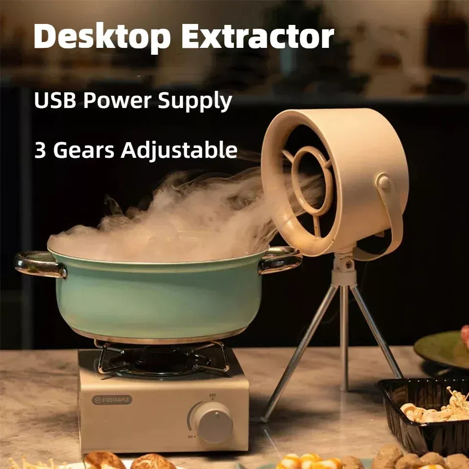 2026 New Portable Desktop Exhaust Fan Small Kitchen Hood Extractor Barbecue USB Charging Desktop Range Hoods Mini Suction Cooker Hood Kitchen Gadgets