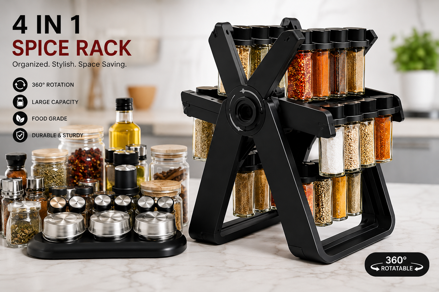 18 Jar Rotating Spice Rack