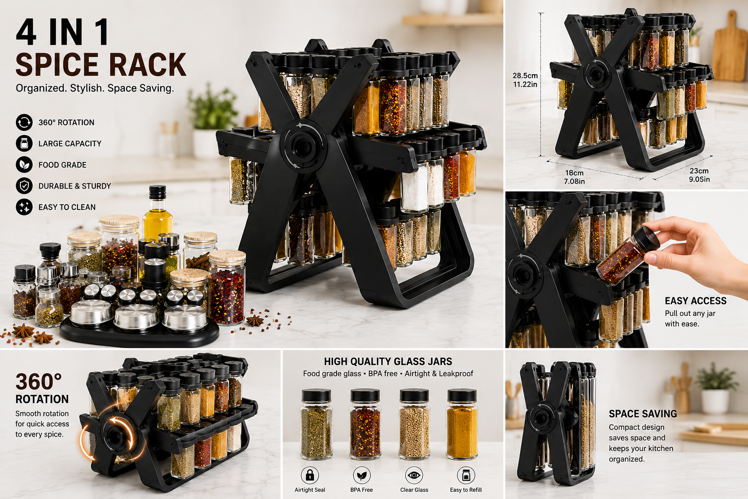 18 Jar Rotating Spice Rack