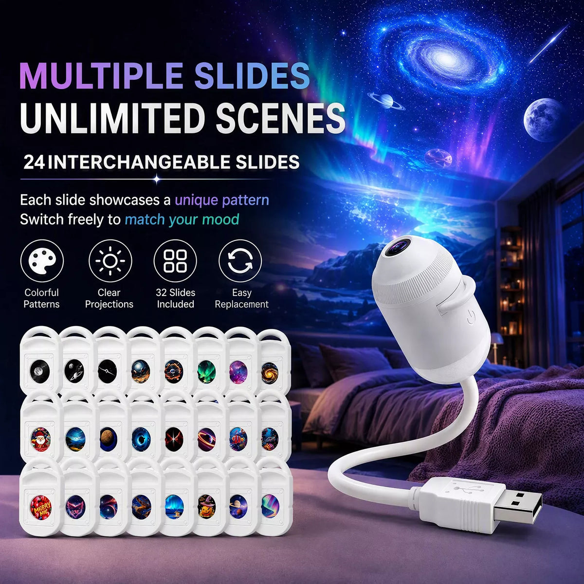 Portable Mini USB Starry Sky Projection Lamp