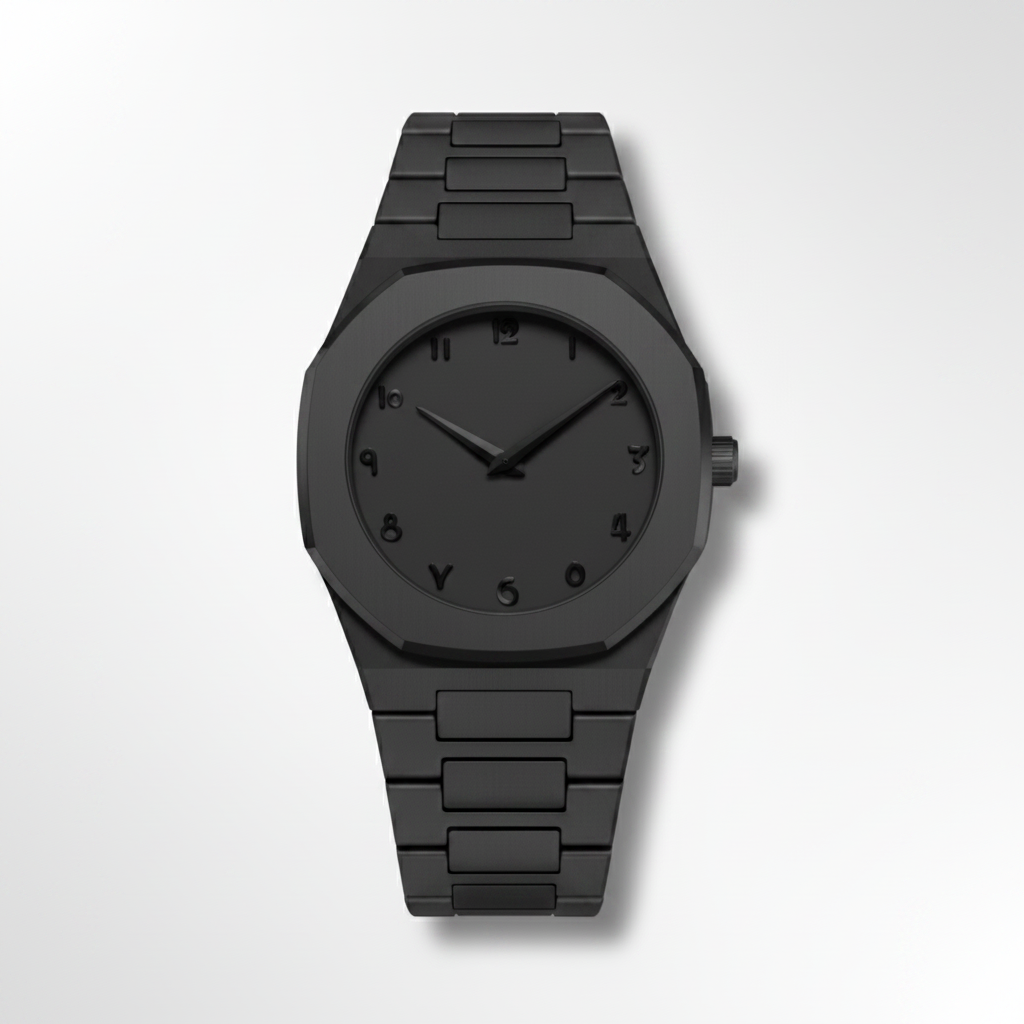Polished black watch product photo