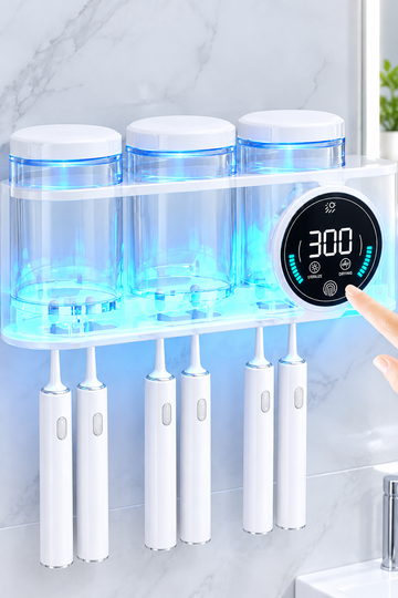 White toothbrush sterilizer holder